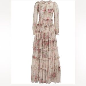 Needle & Thread Floral Tulle Maxi Dress | US 2